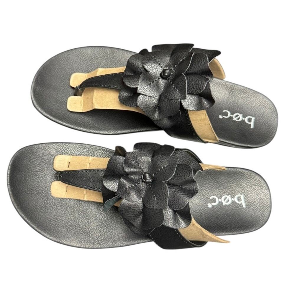 BOC BY BORN Kendal Floral Appliqué Sandal Black Size 7 - Picture 2 of 7